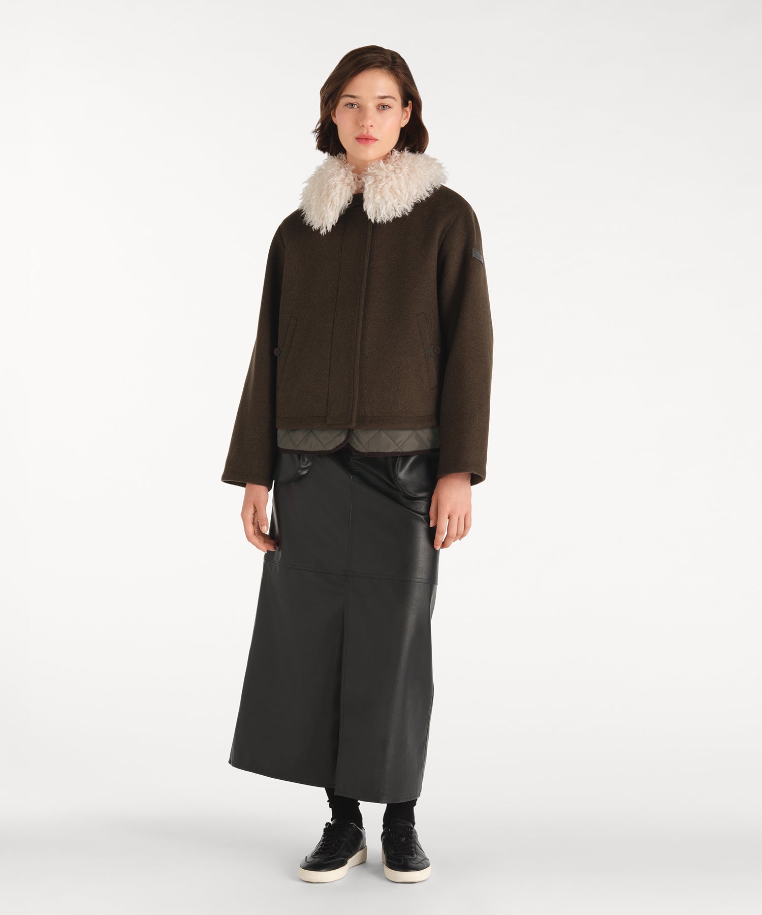 CENIA Wool Melton Short Coat