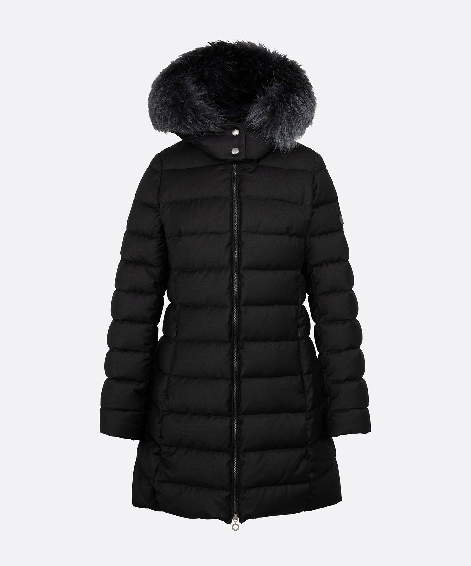 TATRAS ヴァレナブラック ダウンジャケット ファー付き LAVIANA Long Down Jacket