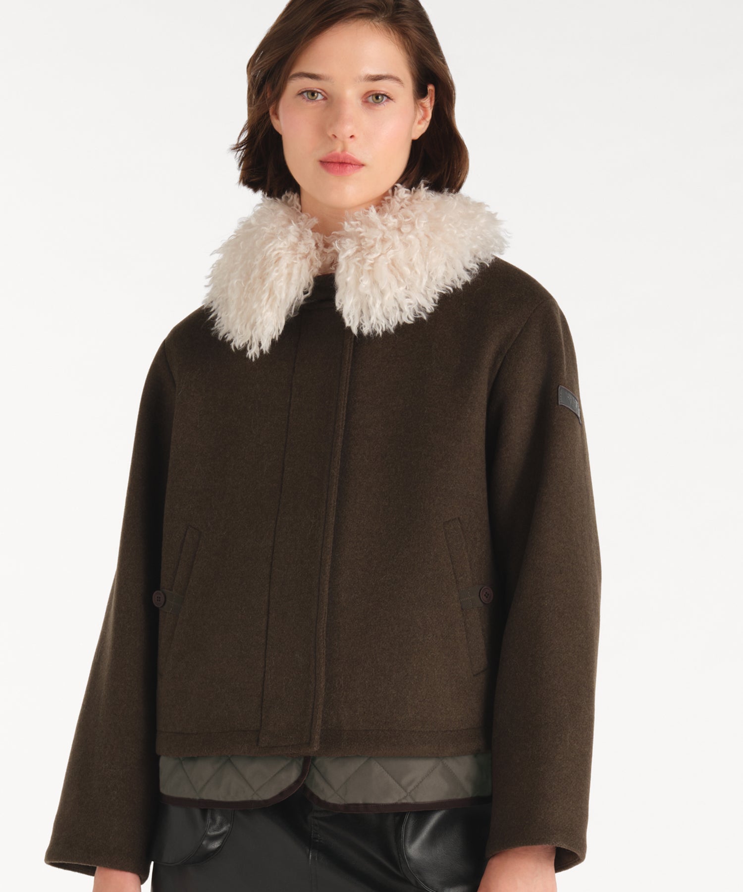 CENIA Wool Melton Short Coat