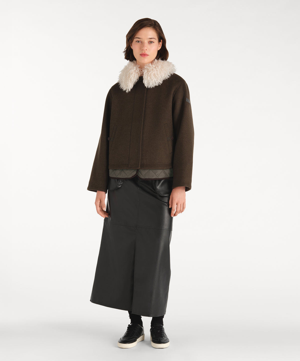 CENIA Wool Melton Short Coat
